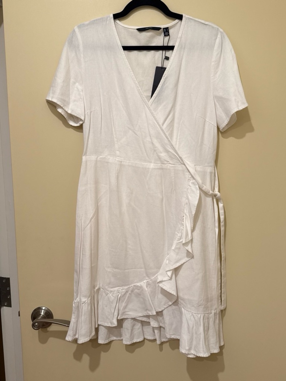 Vero Moda White Wrap Ruffle Dress